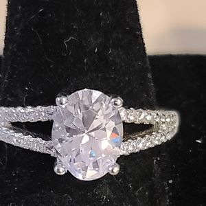 SALE NWOT White Sterling Silver Engagement Ring With Case